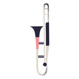 Ilustración de instrumento de trombón Diseño PNG