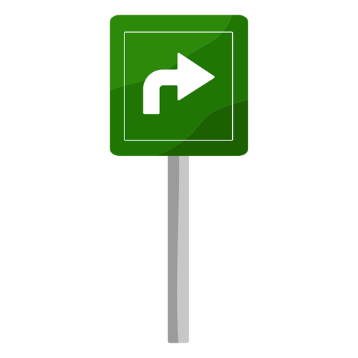 Turn right sign flat