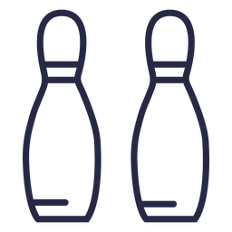Ícone de dois pinos de boliche alinhados Desenho PNG