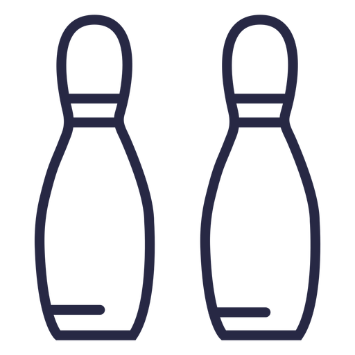 Zwei Bowlingstifte zugewiesenes Symbol PNG-Design