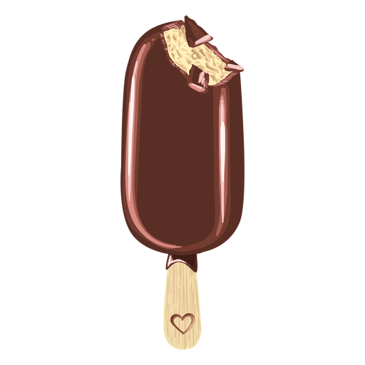 Vanilla covered chocolate icecream illustration