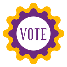 Vote violet and yellow badge PNG Design Transparent PNG