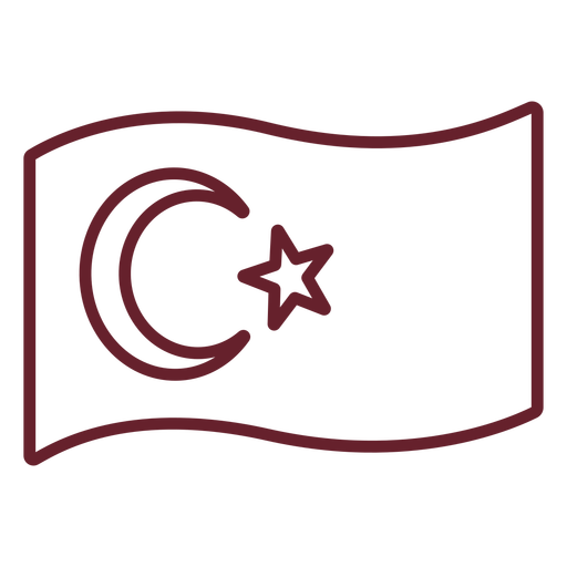 Waving turkey flag stroke PNG Design