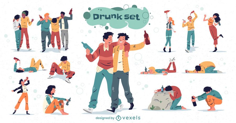 Paquete de personajes de personas borrachas Paquete de personajes de personas borrachas