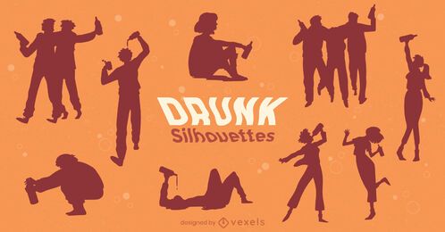 Drunk People Silhouette Pack