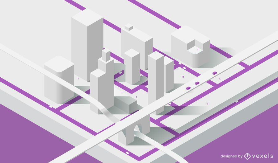 City model isometric design City model isometric design