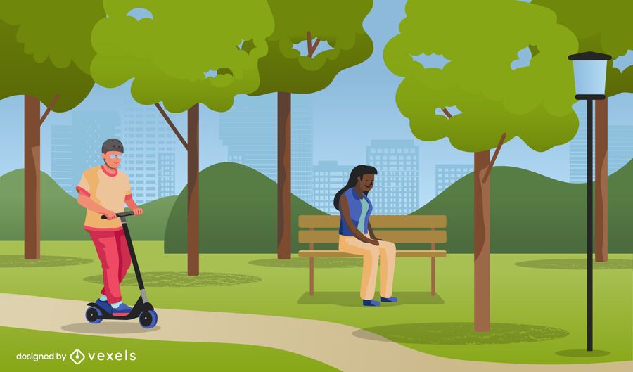 Public park illustration design Public park illustration design