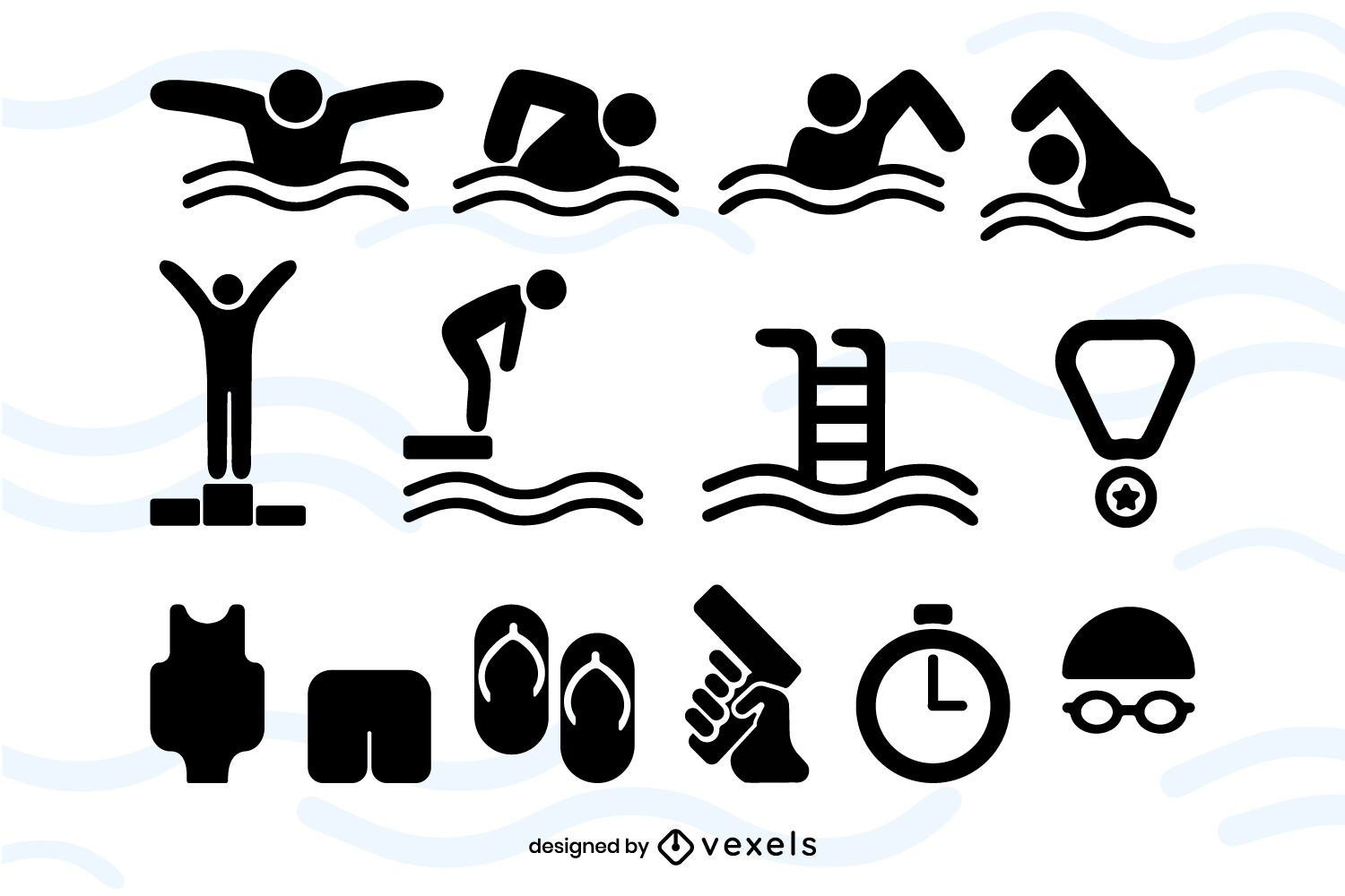 Pacote de ícones de eventos de natação