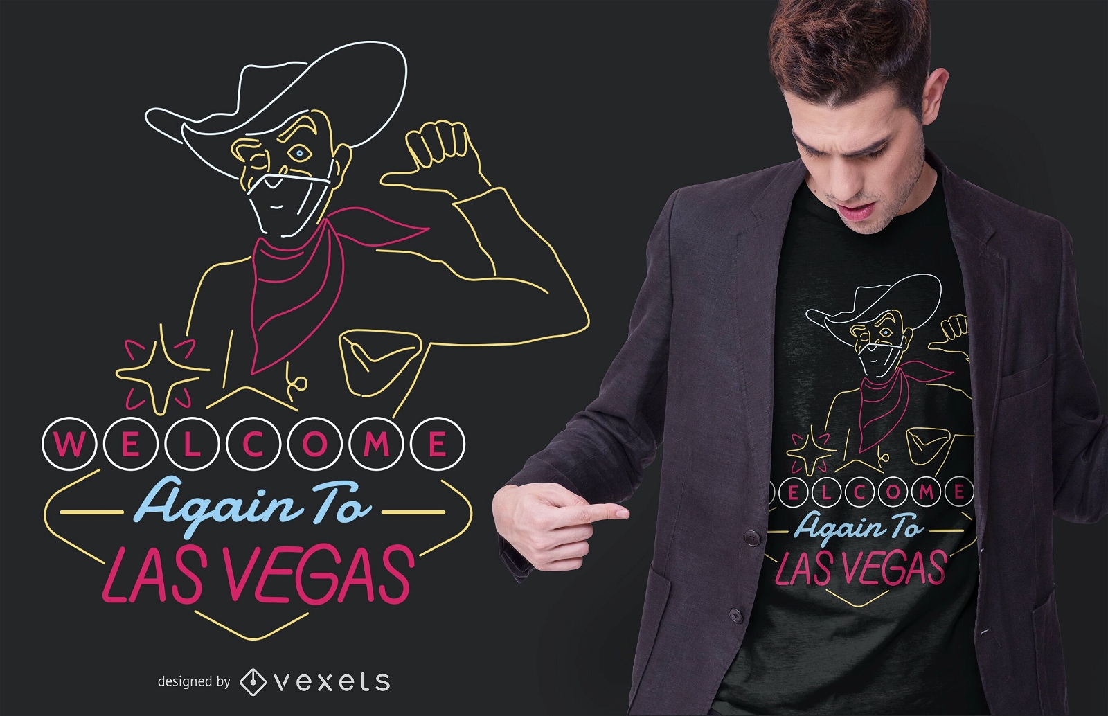 Bem-vindo de novo design de camisetas Vegas