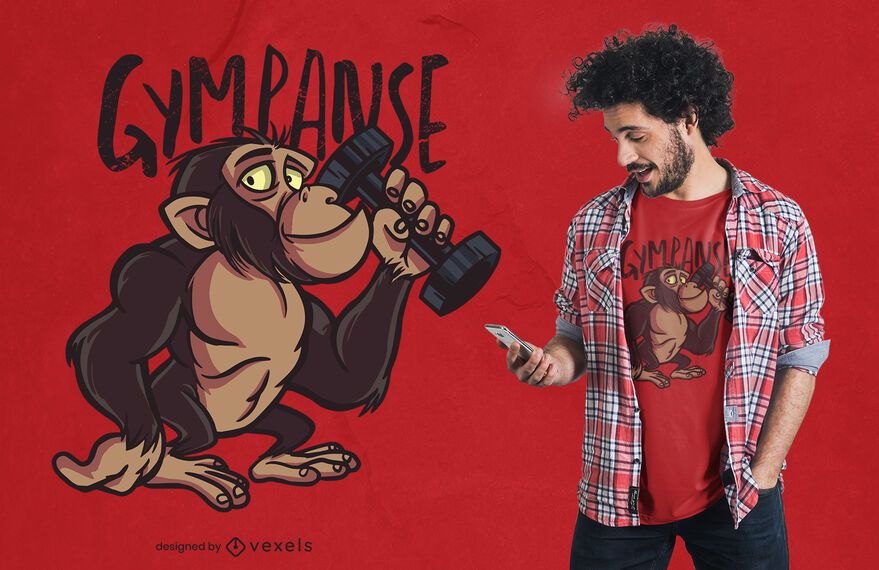 Gympanzee Cartoon T-shirt Design Gympanzee Cartoon T-shirt Design