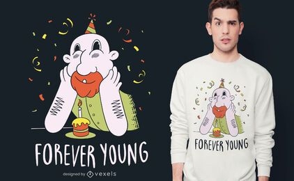 Forever young birthday t-shirt design