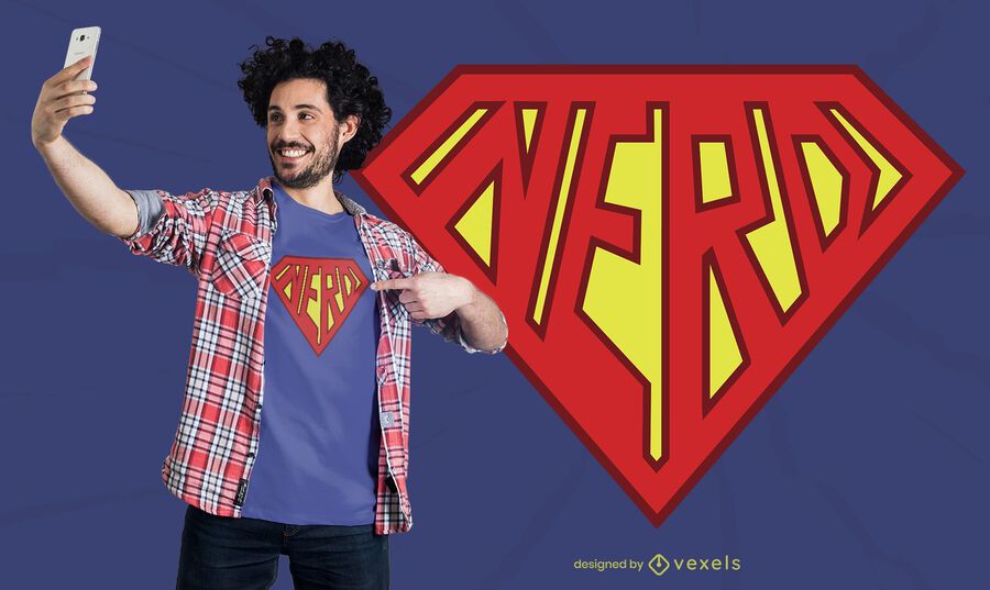 Design de camiseta super nerd Design de camiseta super nerd