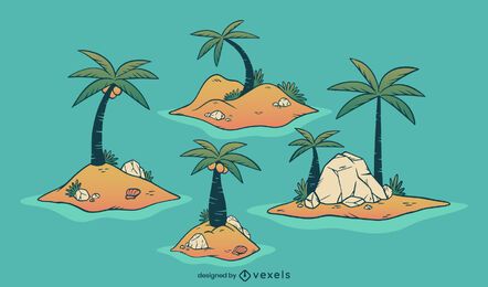 Pacote de Design de Ilustração da Ilha