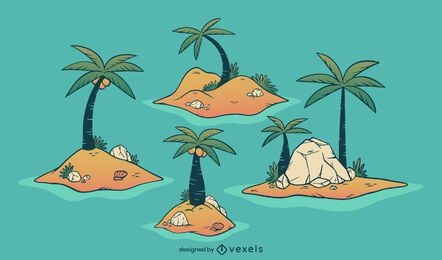 Paquete de diseño de ilustración de la isla