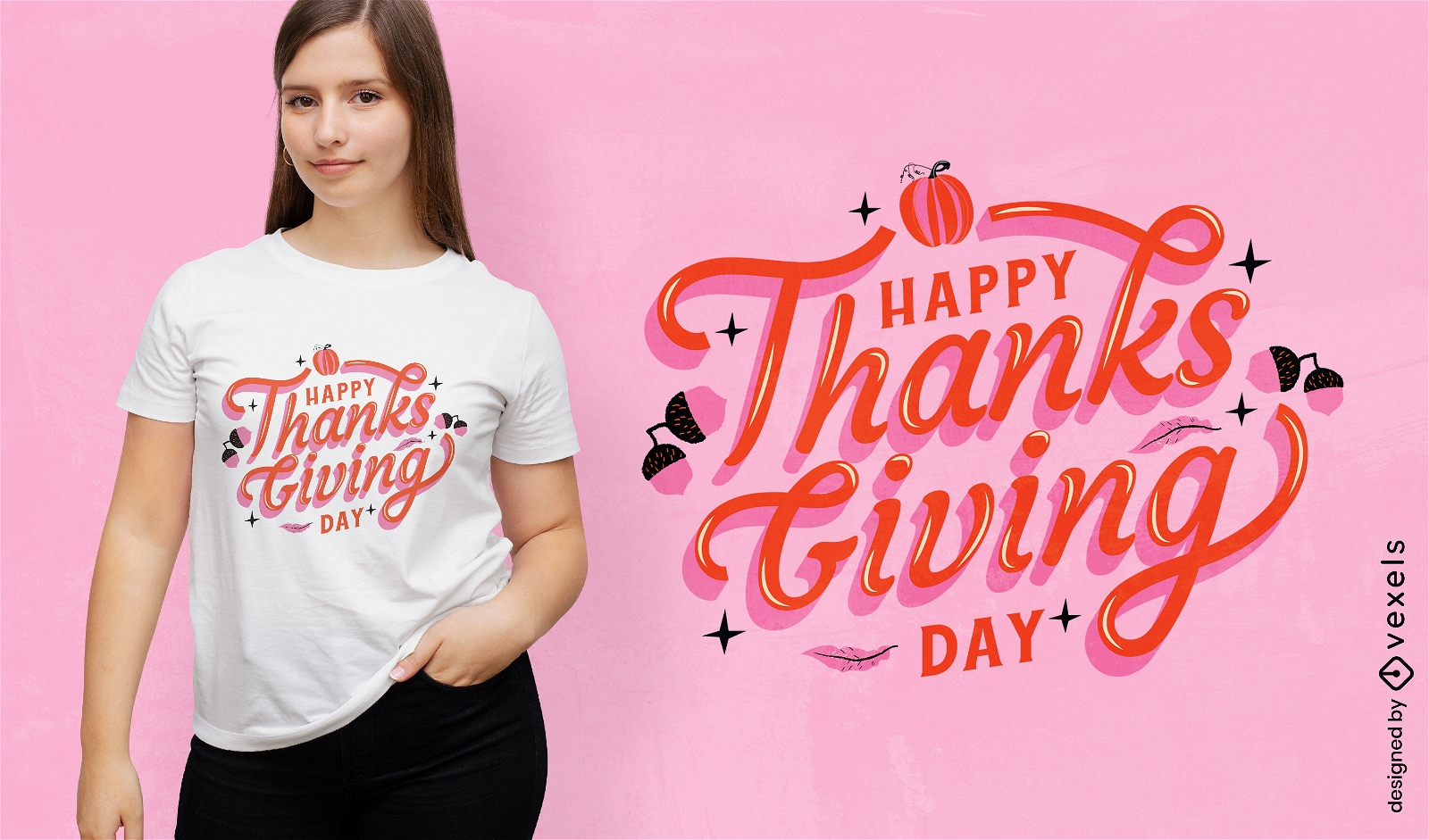 Fröhliches Thanksgiving-T-Shirt-Design