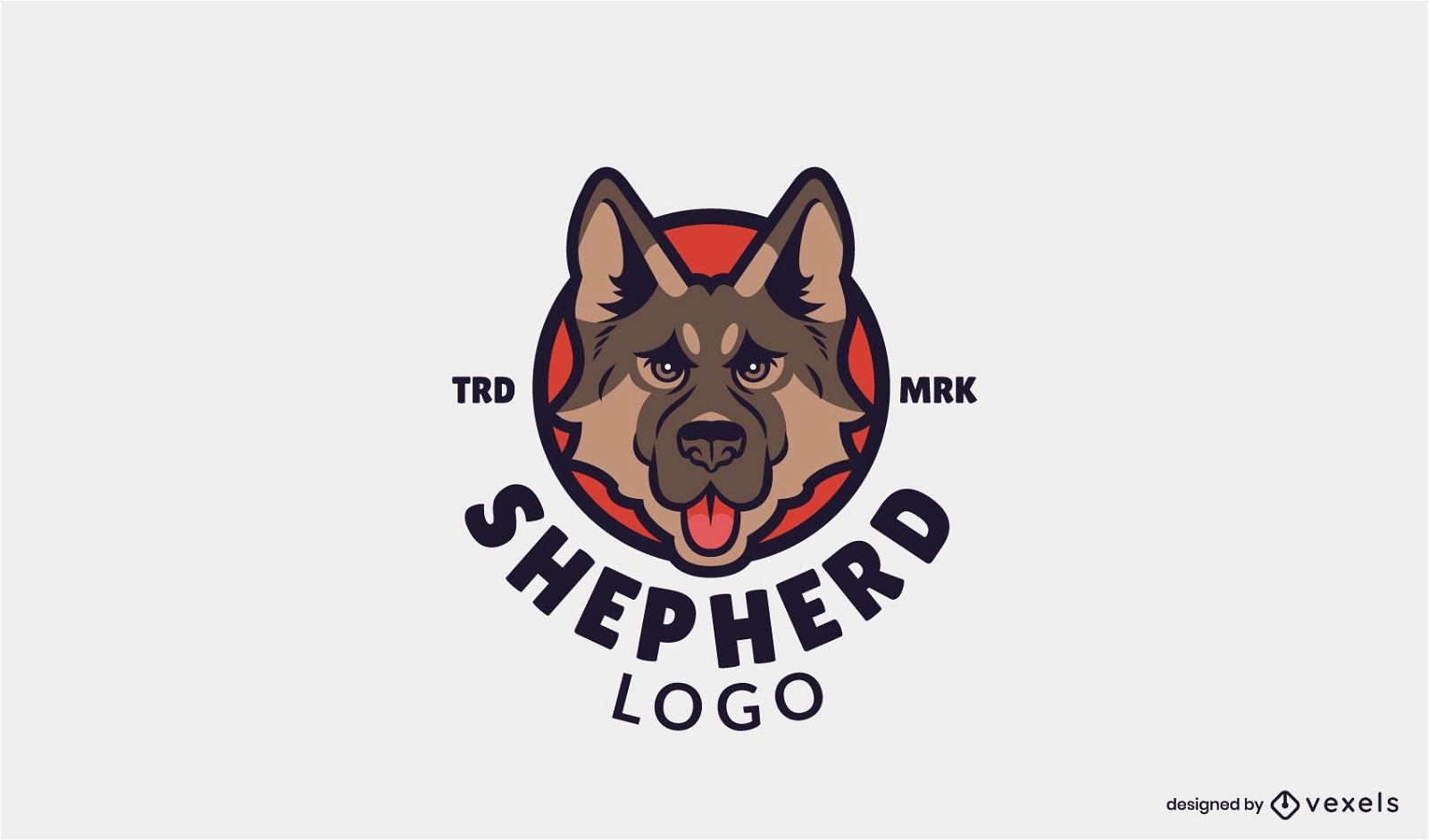 German shepherd logo template