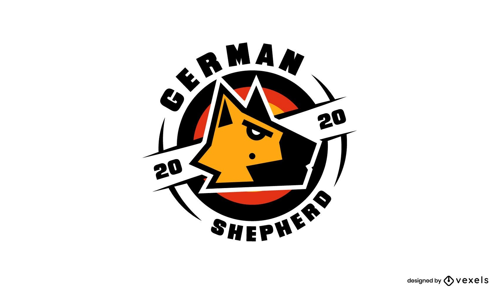 Diseño de plantilla de logotipo de pastor alemán