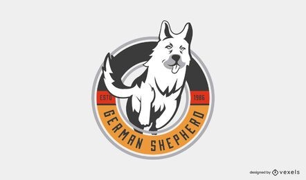 Plantilla de logotipo de perro pastor alemán