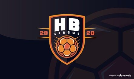 Handball league logo template design 