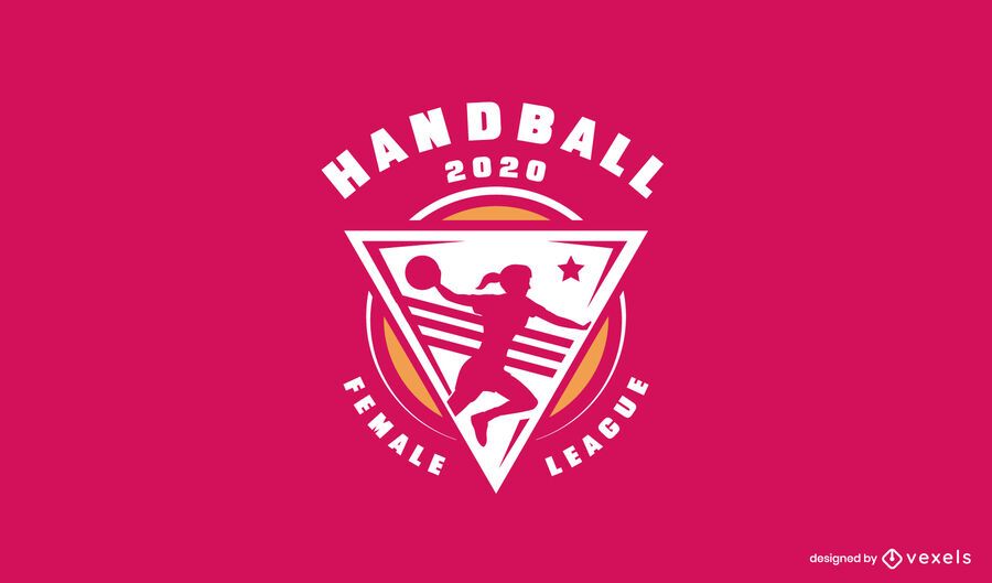 Handball female league logo template Handball female league logo template