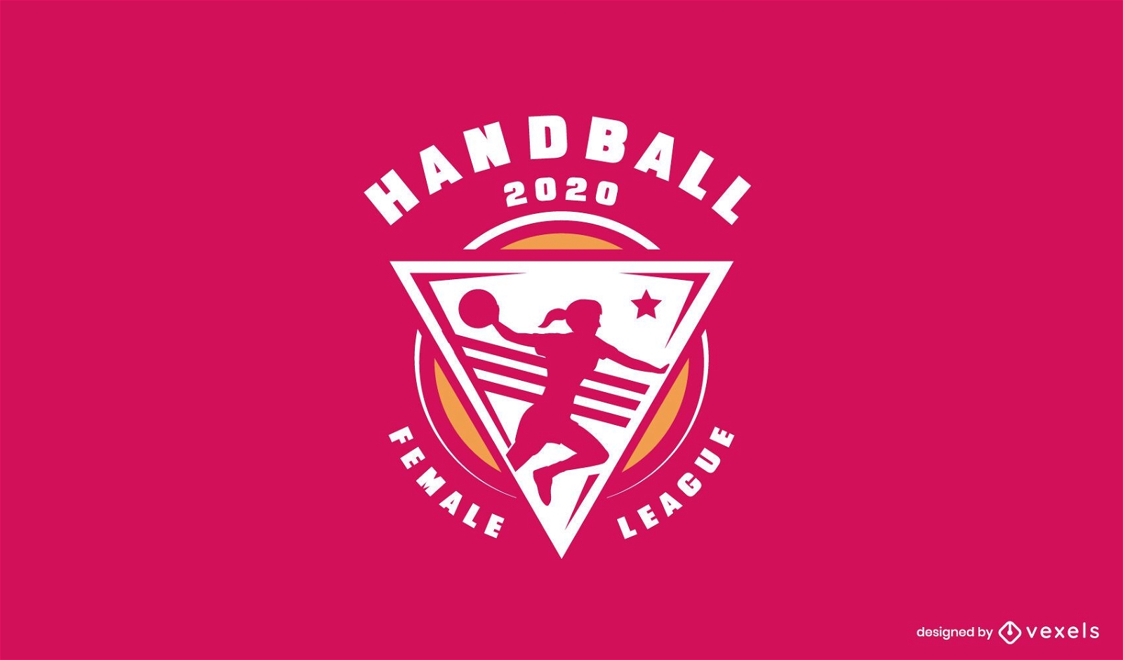 Handball female league logo template