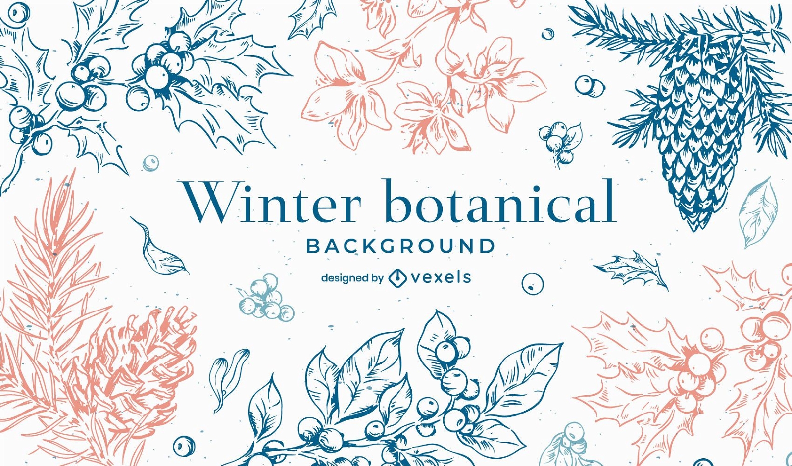 Winter botanical background design