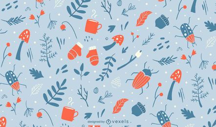 Winter elements pattern design