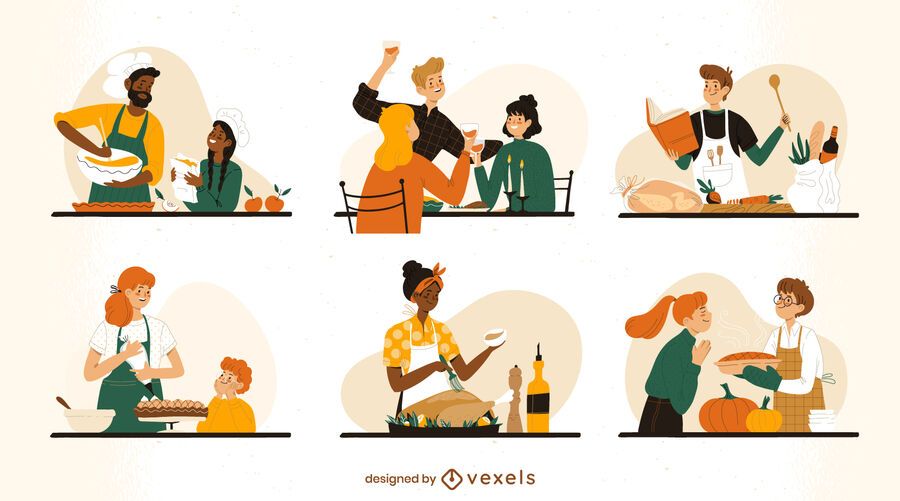 Thanksgiving characters cooking set Thanksgiving characters cooking set