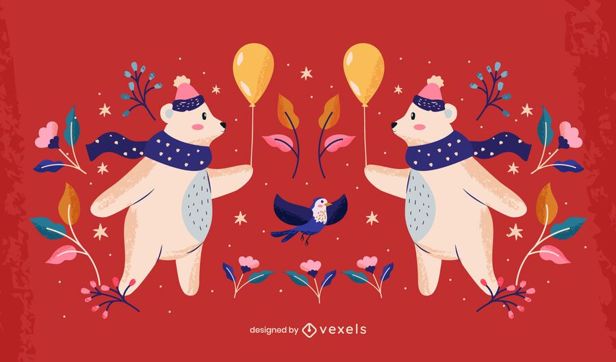 Ilustración de invierno del oso polar Ilustración de invierno del oso polar