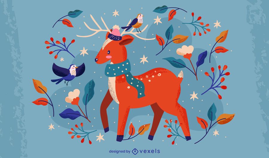 Winter deer illustration Winter deer illustration