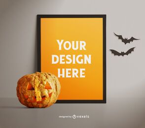 Composición de maqueta de cartel de halloween