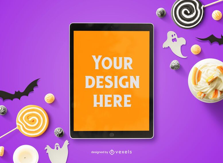 Ipad halloween mockup composition Ipad halloween mockup composition