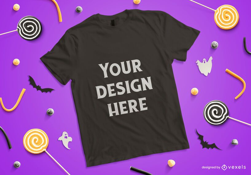 Composición de maqueta de camiseta de halloween Composición de maqueta de camiseta de halloween
