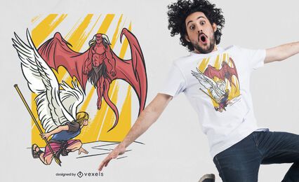 Design de camiseta anjo vs demônio
