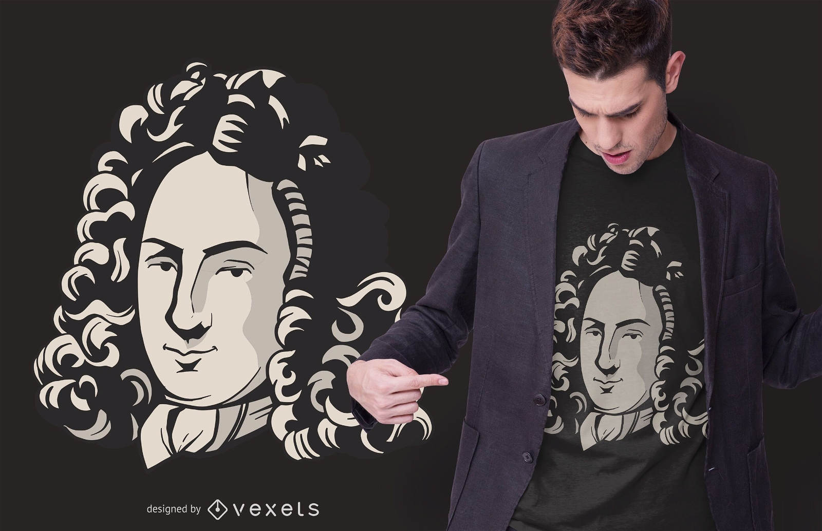 Dise?o de camiseta de retrato de Leibniz
