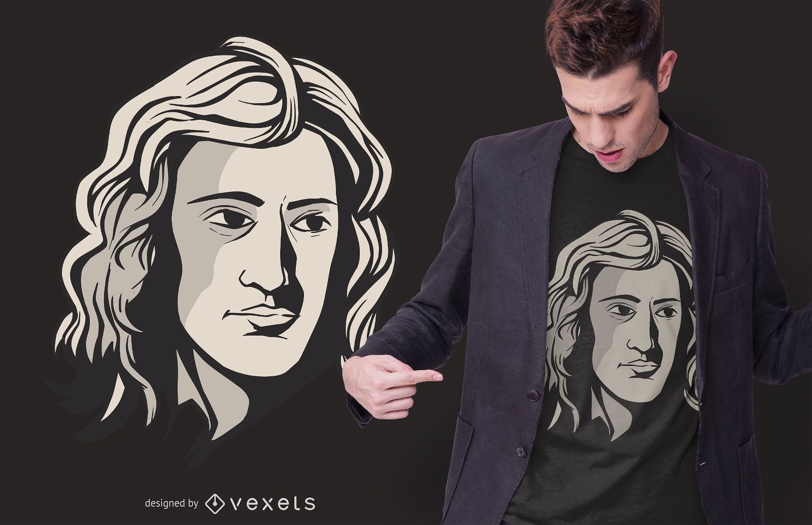 Design de camisetas Newton Portrait