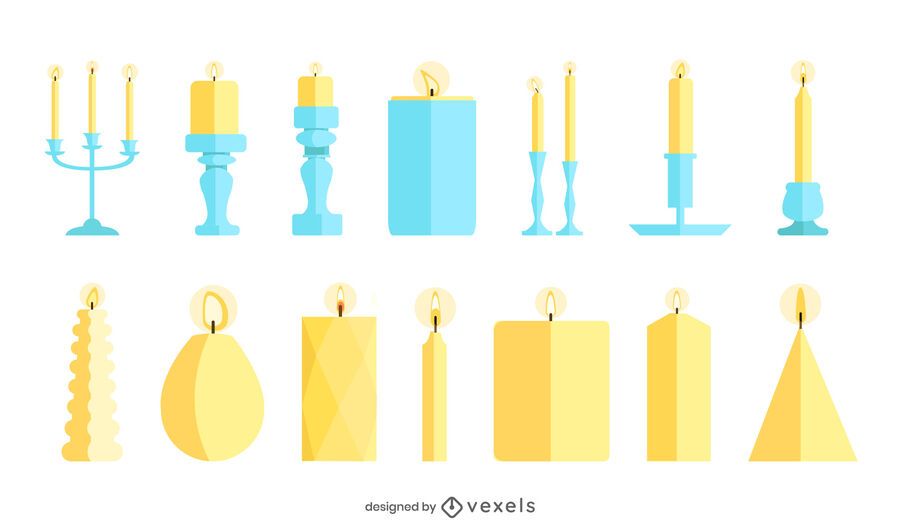 Paquete de velas de diseño plano Paquete de velas de diseño plano