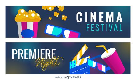 Conjunto de banners de cine Conjunto de banners de cine