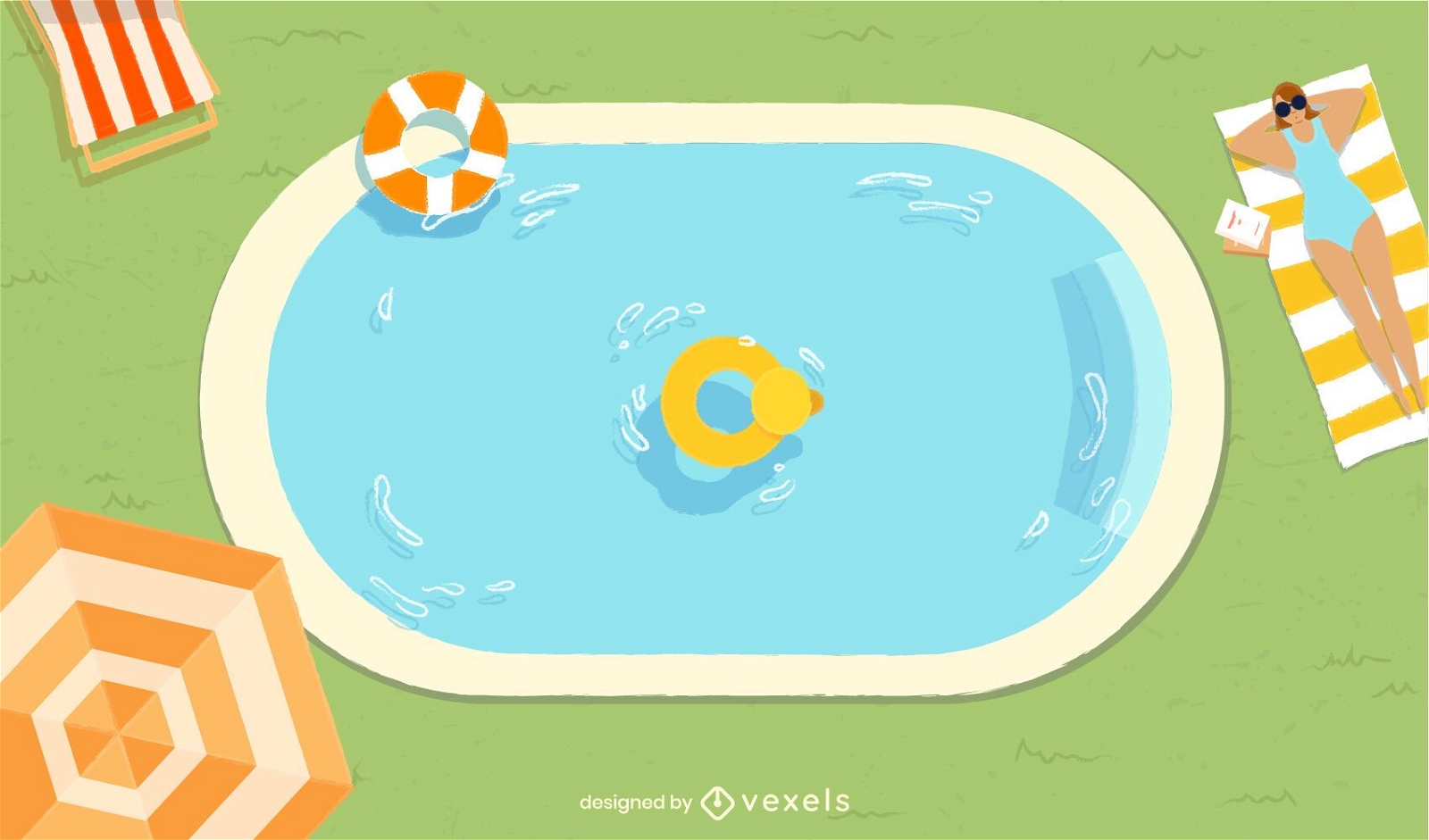 Design de piscina recreativa de verão