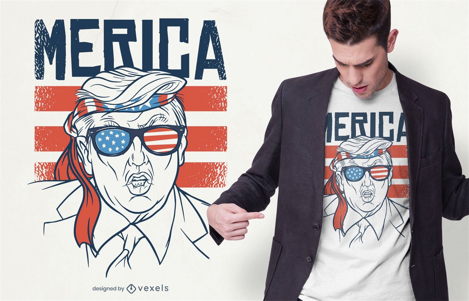 Design de camisetas Merica Trump