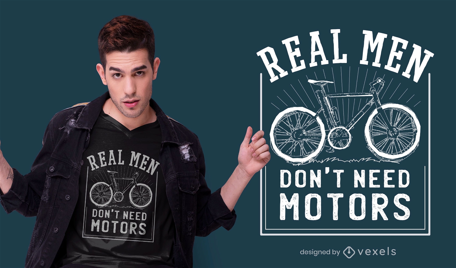 Diseño de camiseta Real Men Bike