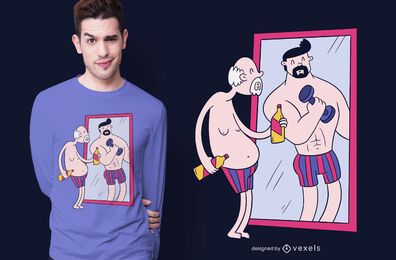Old Man Mirror T-shirt Design Old Man Mirror T-shirt Design