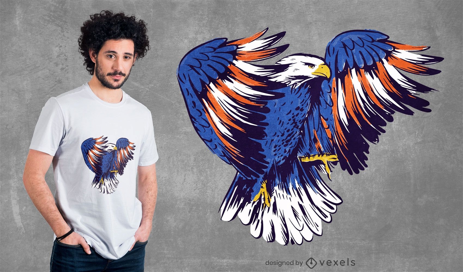Design de camiseta com ilustração de American Eagle
