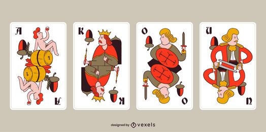 Paquete de tarjetas de bellota Tarock bávaro Paquete de tarjetas de bellota Tarock bávaro