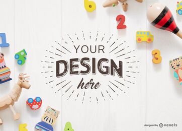 Children toys mockup composition Children toys mockup composition