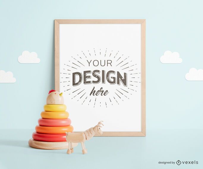 Toys frame mockup composition Toys frame mockup composition