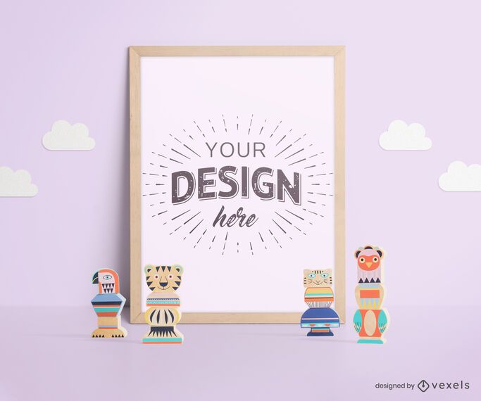 Frame toys mockup composition Frame toys mockup composition