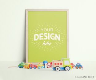 Childrens toys frame mockup composition Childrens toys frame mockup composition
