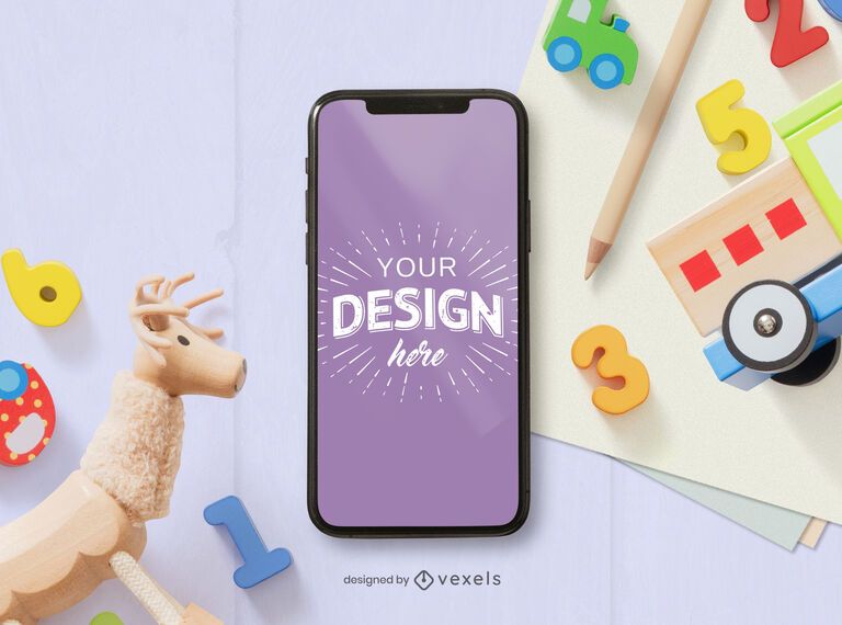 Phone toys mockup composition Phone toys mockup composition