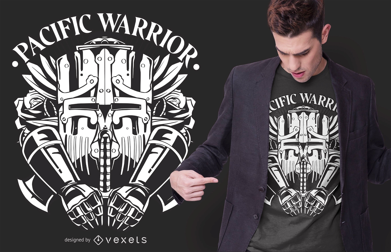 Diseño de camiseta Pacific Warrior